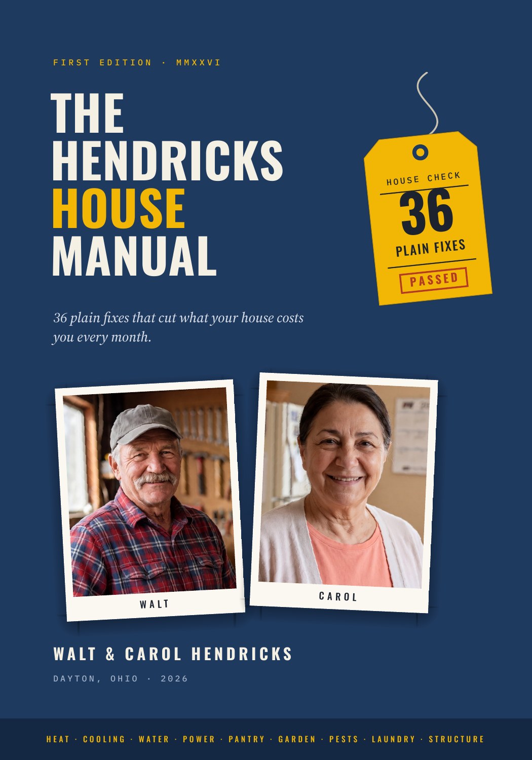 Cover of The Hendricks House Manual, with photos of Walt and Carol Hendricks
